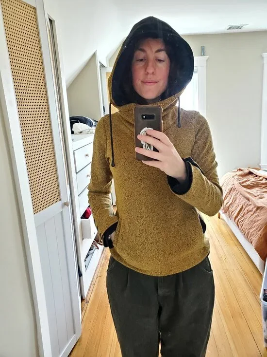 Unique sweatshirt with crossover hood - Picture 9 of 16